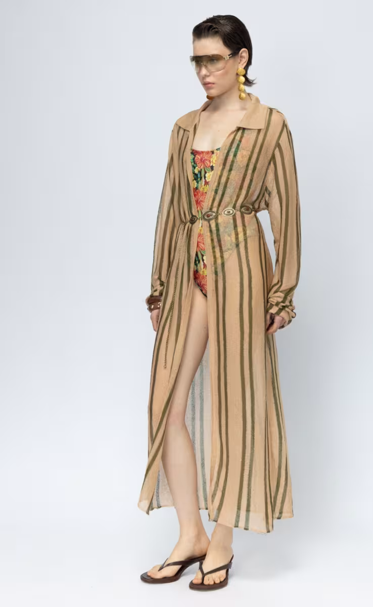 HOLIDAY MAXI KNIT CARDIGAN STRIPE