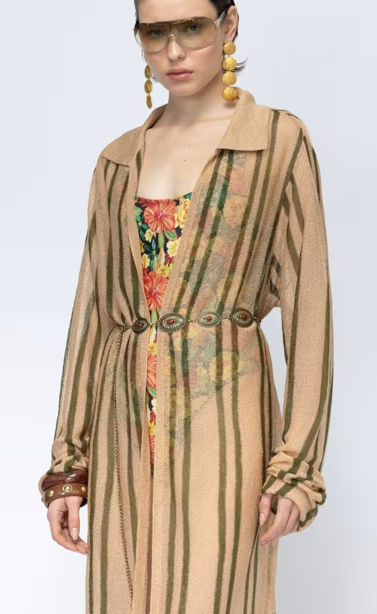 HOLIDAY MAXI KNIT CARDIGAN STRIPE