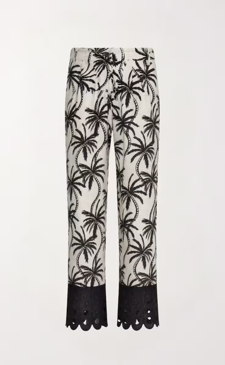 ISLAND ESCAPE PANTS PALM PRINT