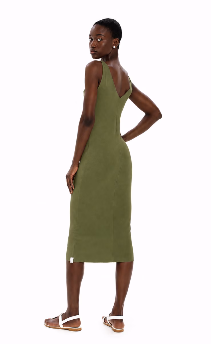 MIDI DRESS ORGANIC OLIVE