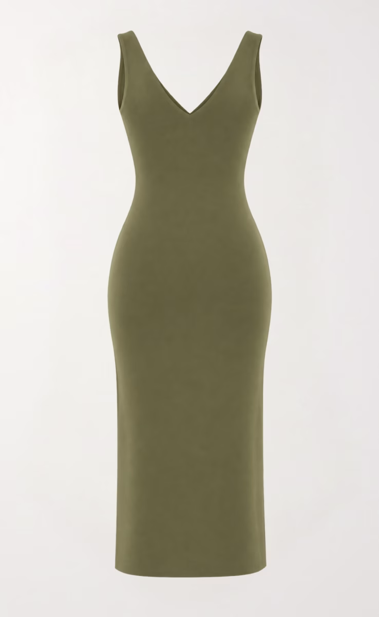 MIDI DRESS ORGANIC OLIVE
