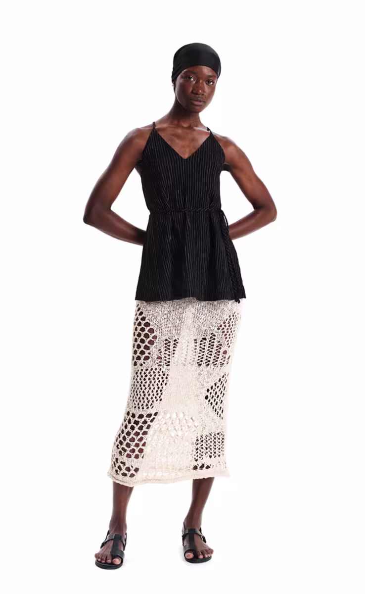 MIDI SKIRT ECRU