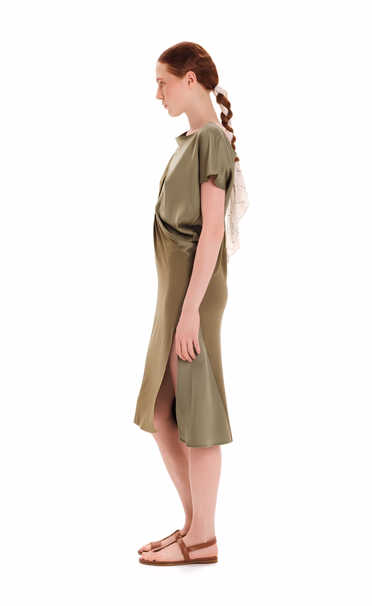 MIDI DRESS ORGANIC OLIVE