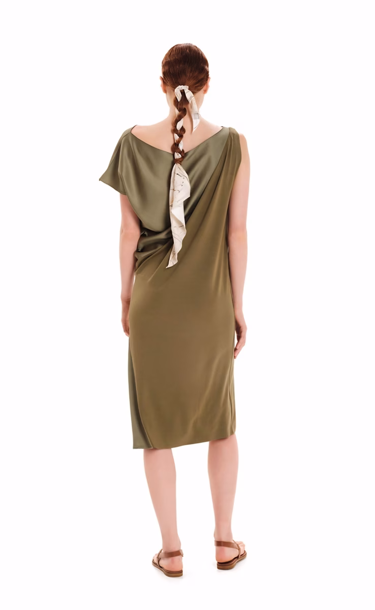 MIDI DRESS ORGANIC OLIVE