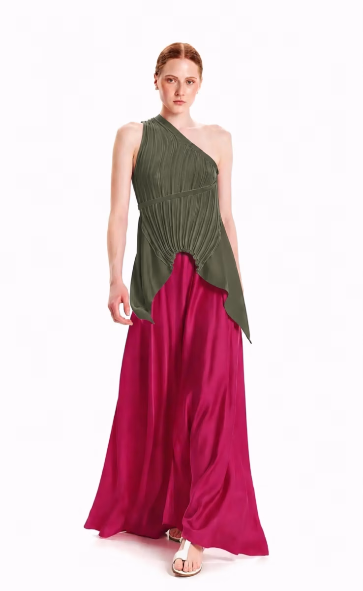 SLEEVELESS TOP ORGANIC OLIVE