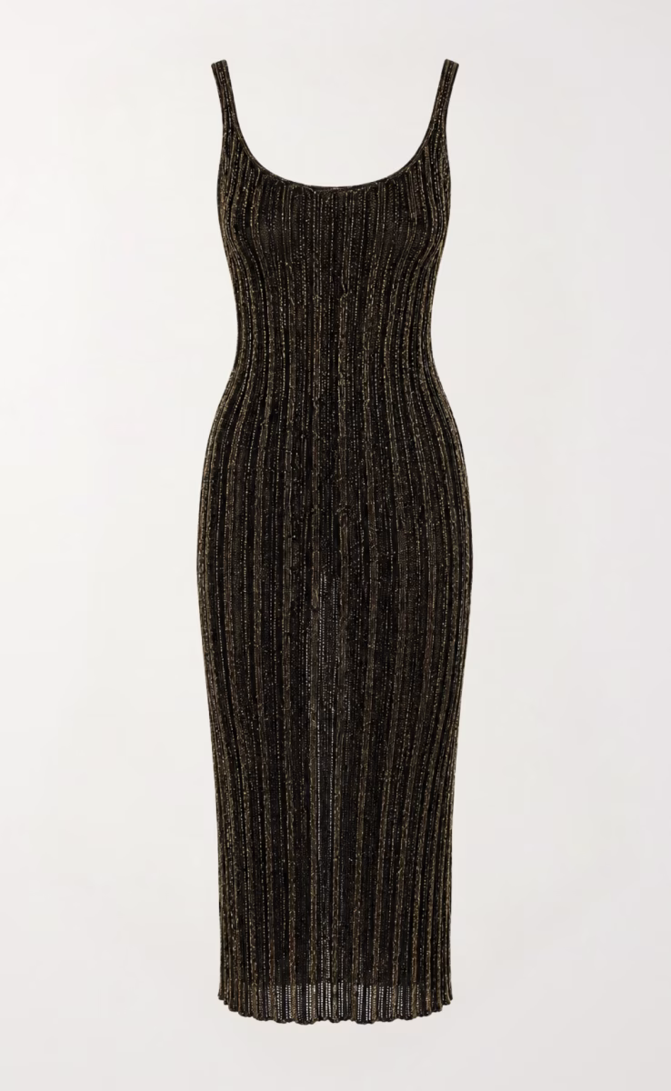 MAXI DRESS GOLD BLACK