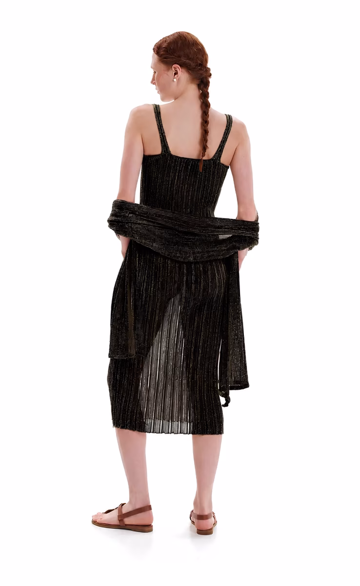 MAXI DRESS GOLD BLACK