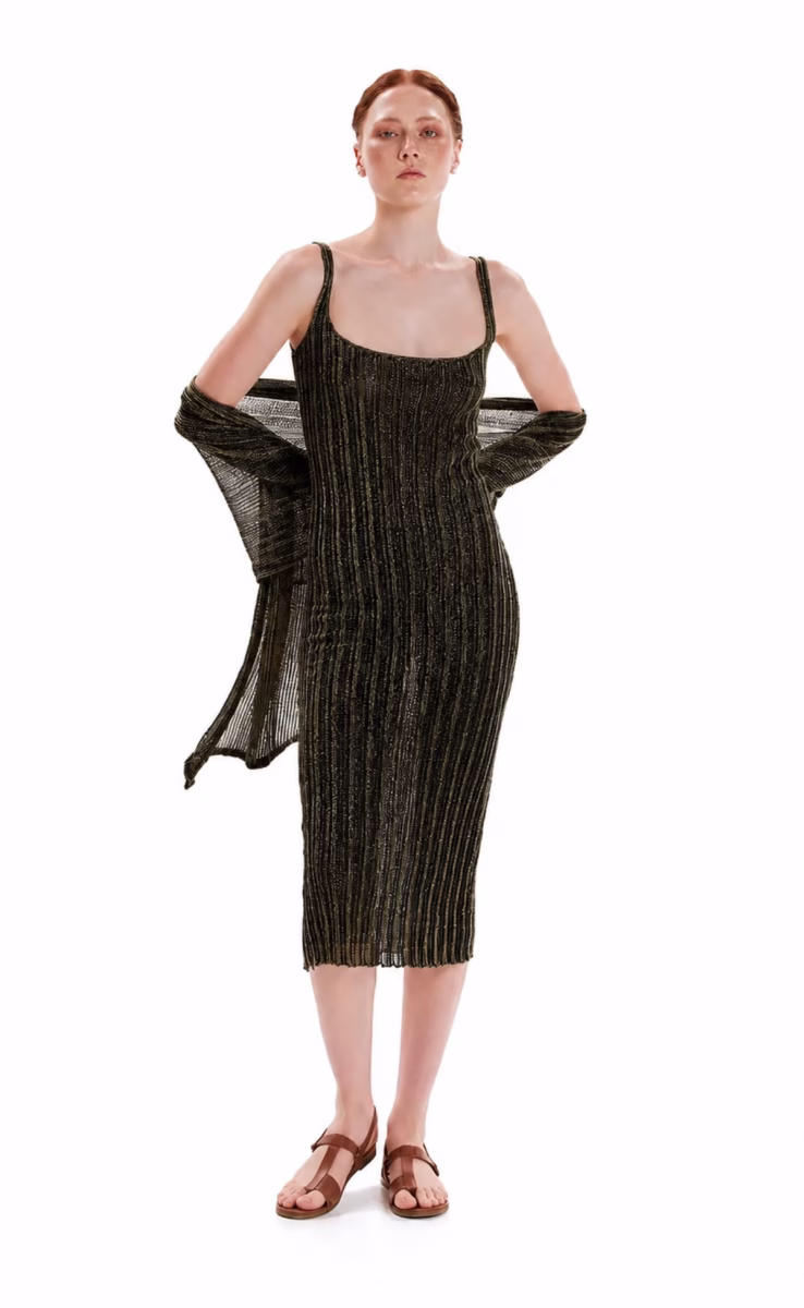 MAXI DRESS GOLD BLACK