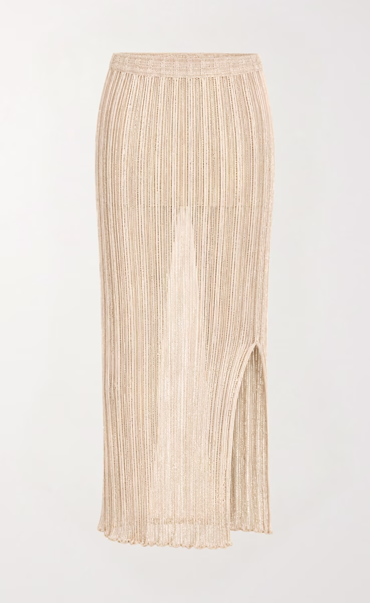 MIDI SKIRT GOLD ECRU