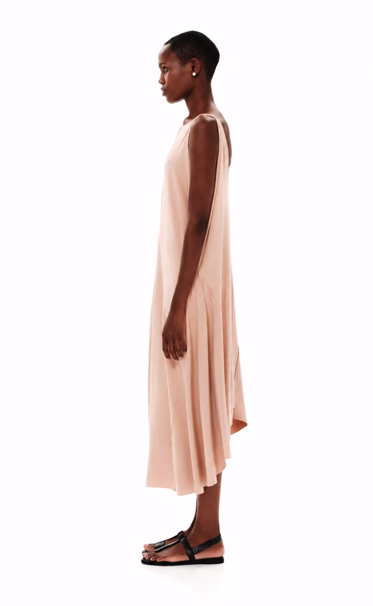 ASSYMETRICAL DRESS ECO VITAL ANTIQUE ROSE