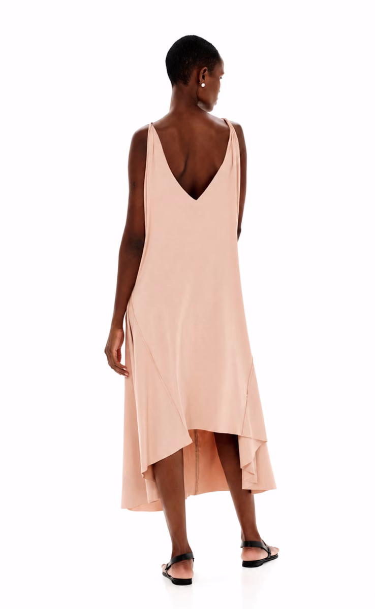 ASSYMETRICAL DRESS ECO VITAL ANTIQUE ROSE
