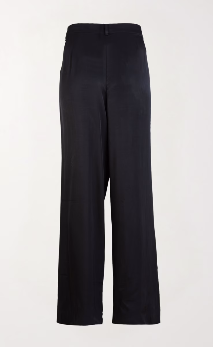HIGH WAISTED TROUSERS WITH PLEATS BLACK