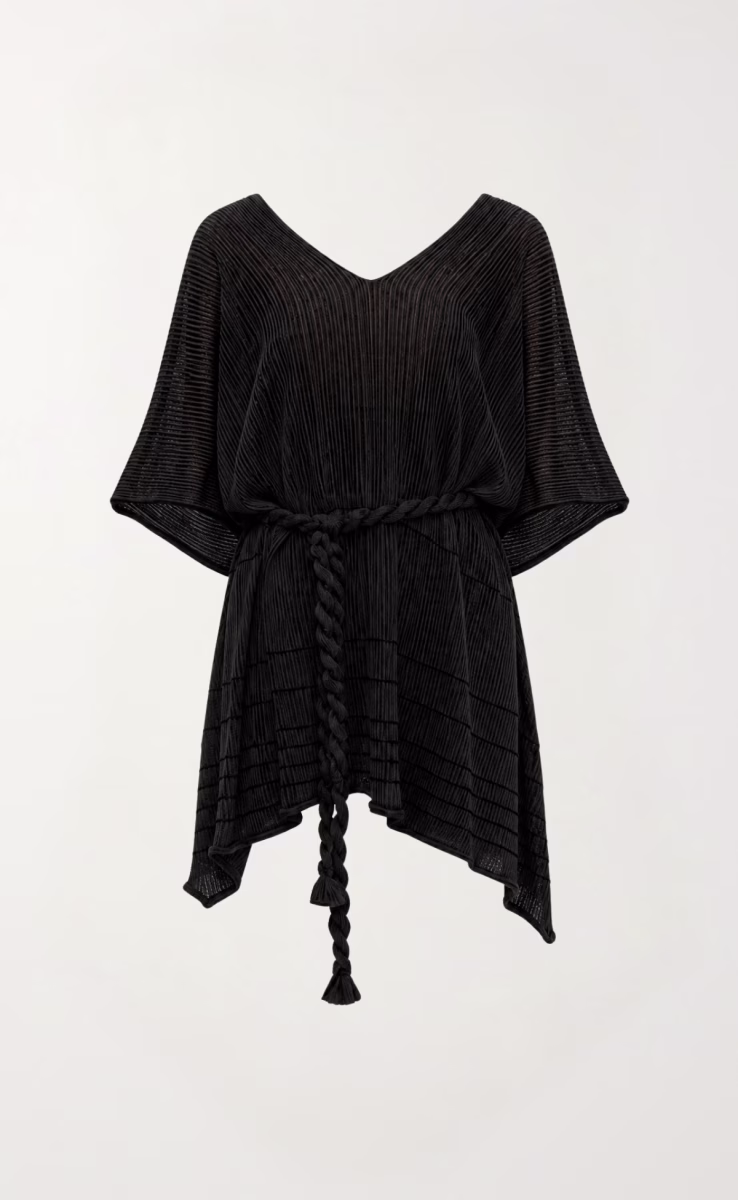 KNIT LOOSE TUNIC WITH LUREX BLACK