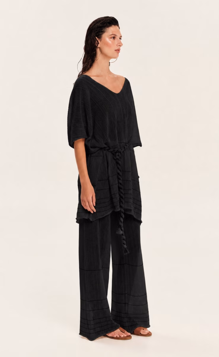 KNIT LOOSE TUNIC WITH LUREX BLACK