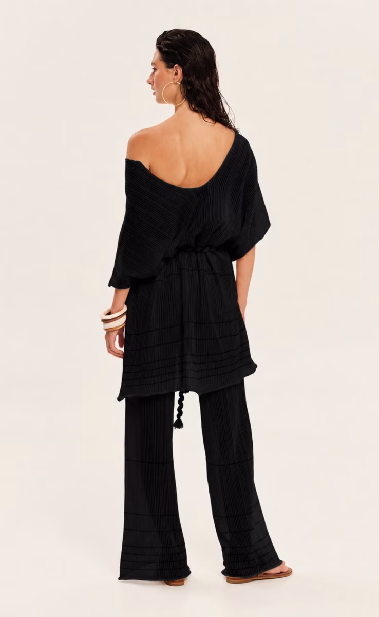 KNIT LOOSE TUNIC WITH LUREX BLACK