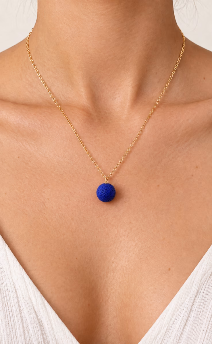 BALL CHAIN NECKLACE BLUE