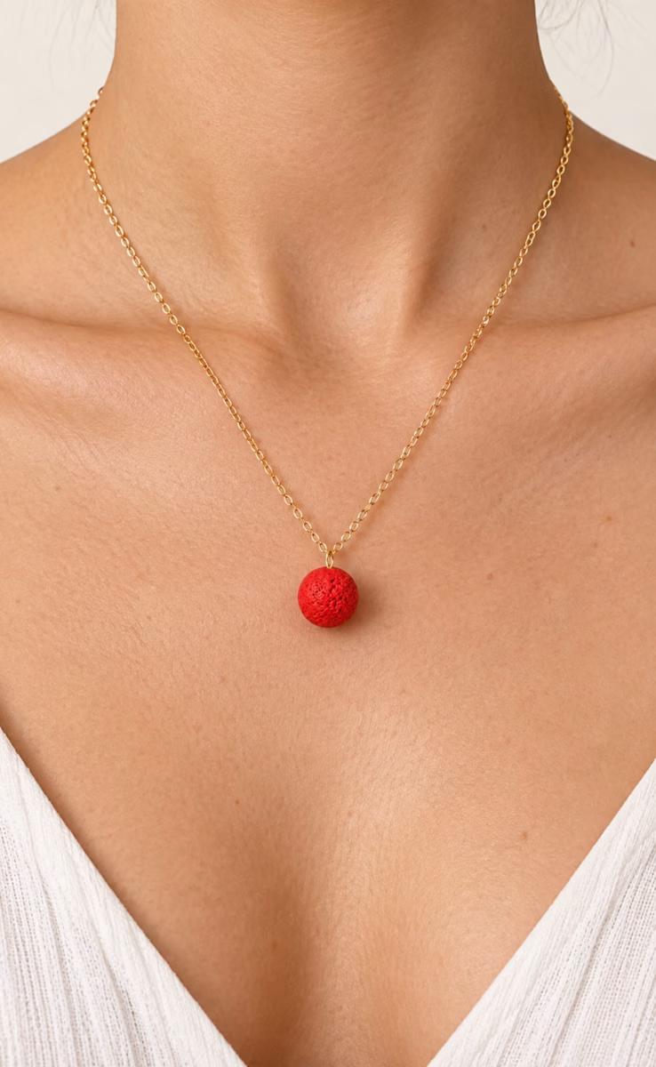 BALL CHAIN NECKLACE RED
