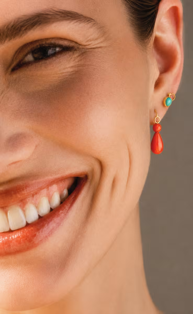 SMALL DROP EARRINGS WITH CORALS SMALL
