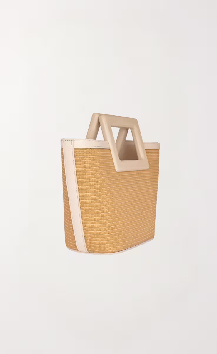 ΤΣΑΝΤΑ MICRO RIVIERA RAFFIA & CREAM