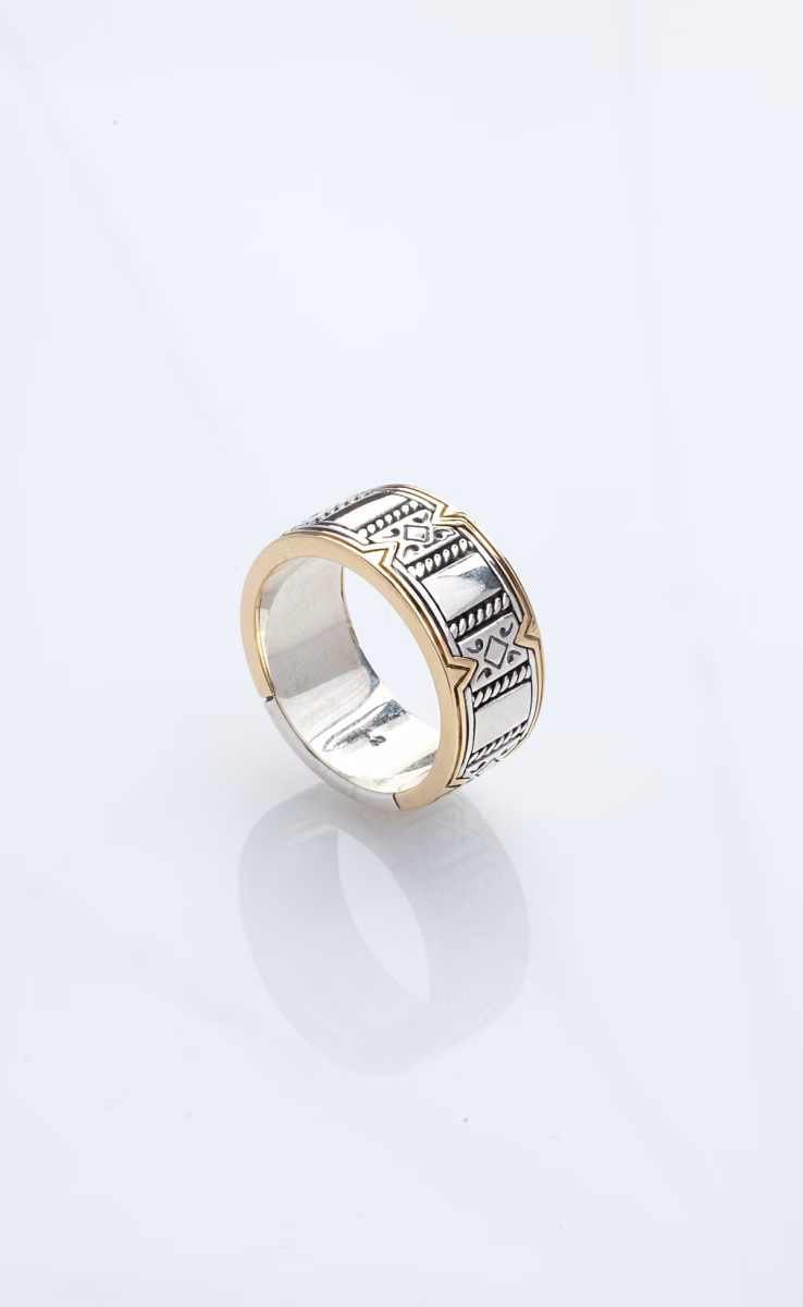 RING STERLING SILVER & GOLD 18K