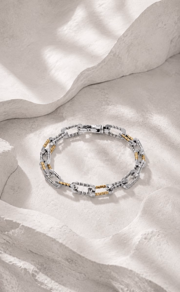 BRACELET STERLING SILVER 925 & GOLD 18k
