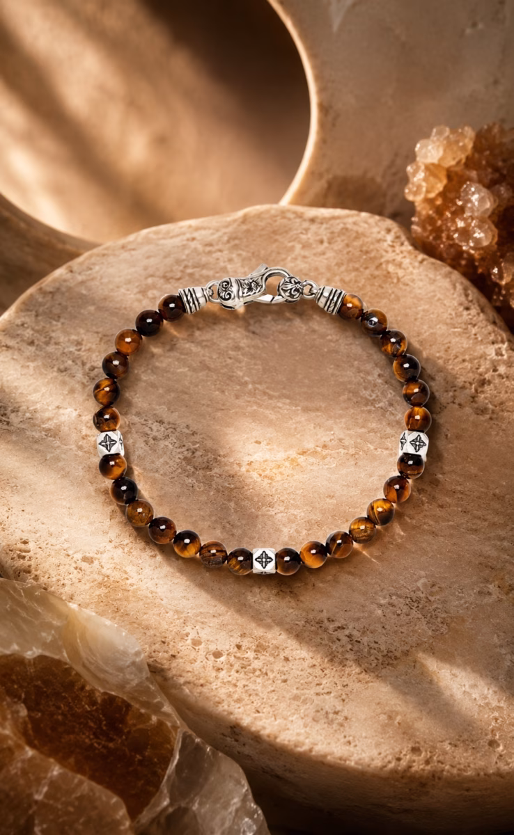 ΒΡΑΧΙΟΛΙ ΑΣΗΜΙ 925 ΜΕ TIGER EYE