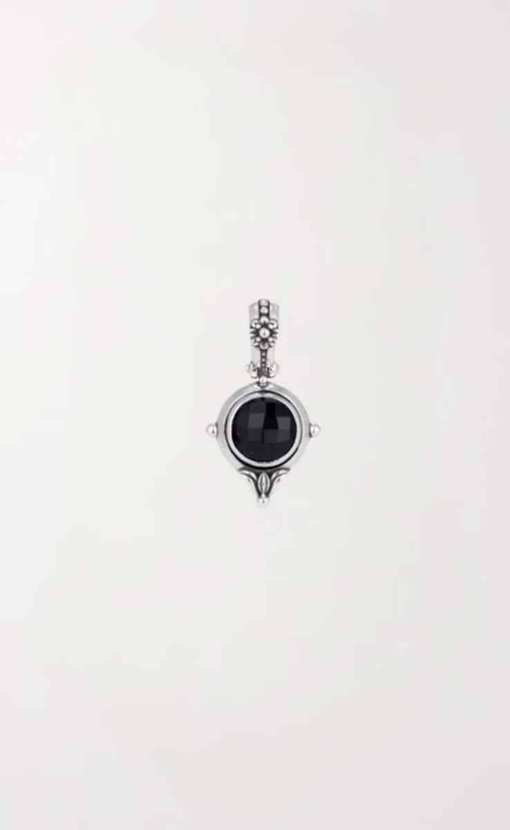 PENDANT STERLING SILVER 925 WITH ROCK CRYSTAL AVENTURINE & MOTHER OF PEARL TRIPLET