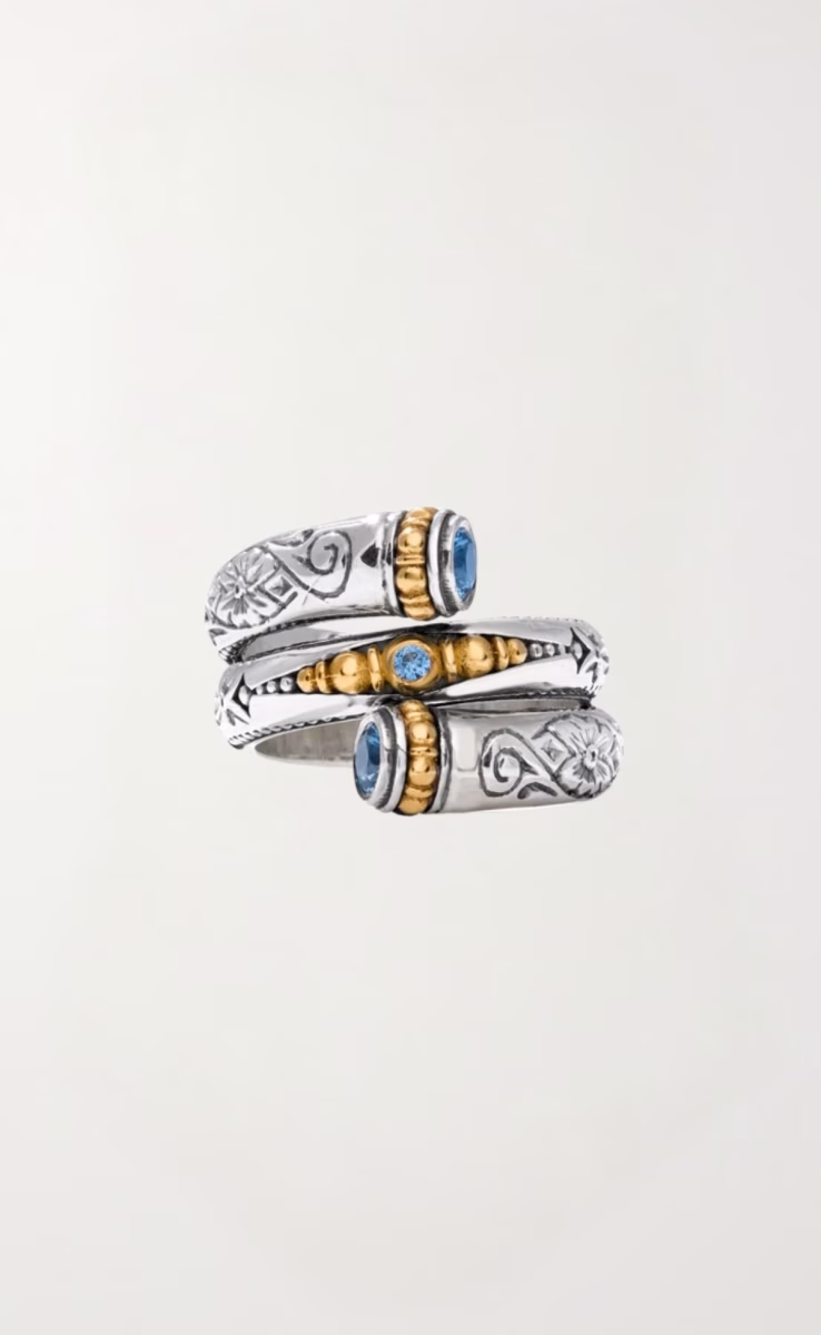 RING STERLING SILVER 925, GOLD 18k WITH DEEP BLUE SPINEL
