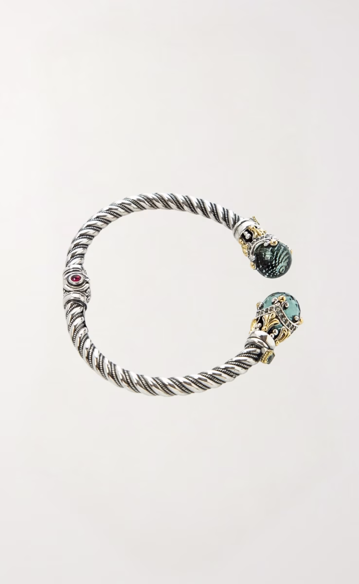 BRACELET WITH GREEN AMETHYST QUARTZ