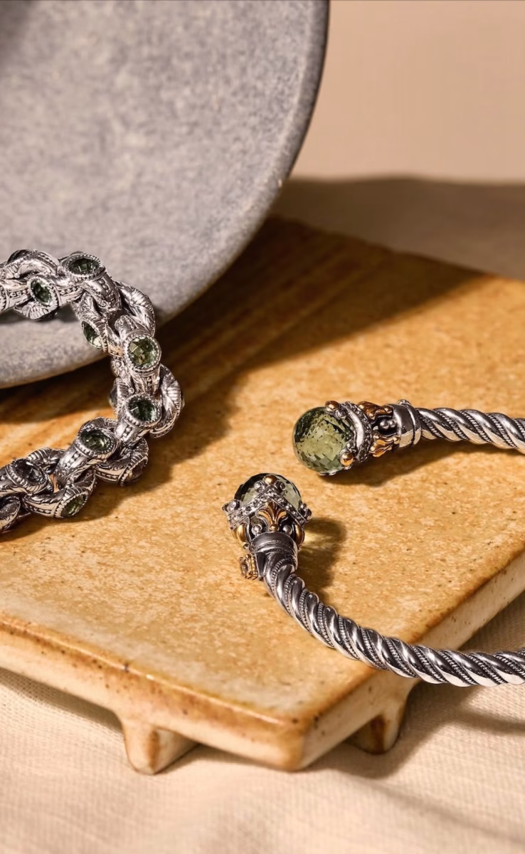 BRACELET WITH GREEN AMETHYST QUARTZ