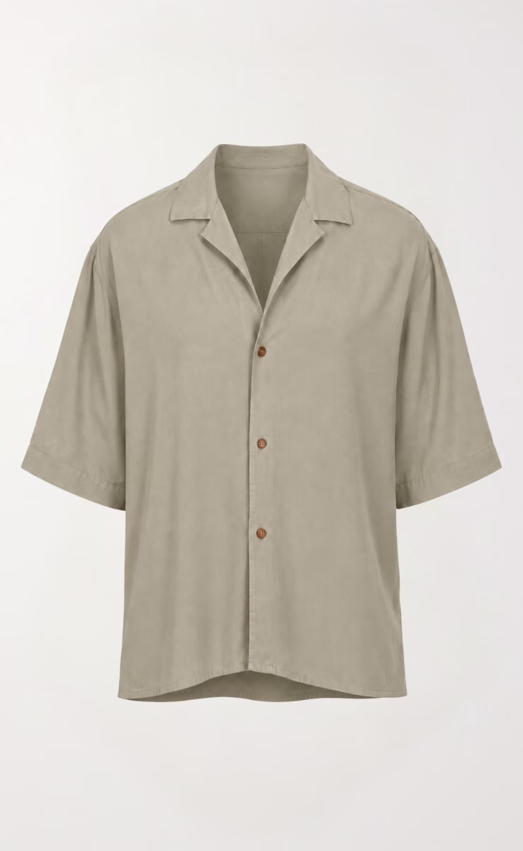SHIRT TENCEL LIGHT OLIVE