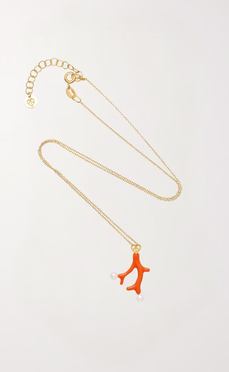 CORAL PEARLS NECKLACE