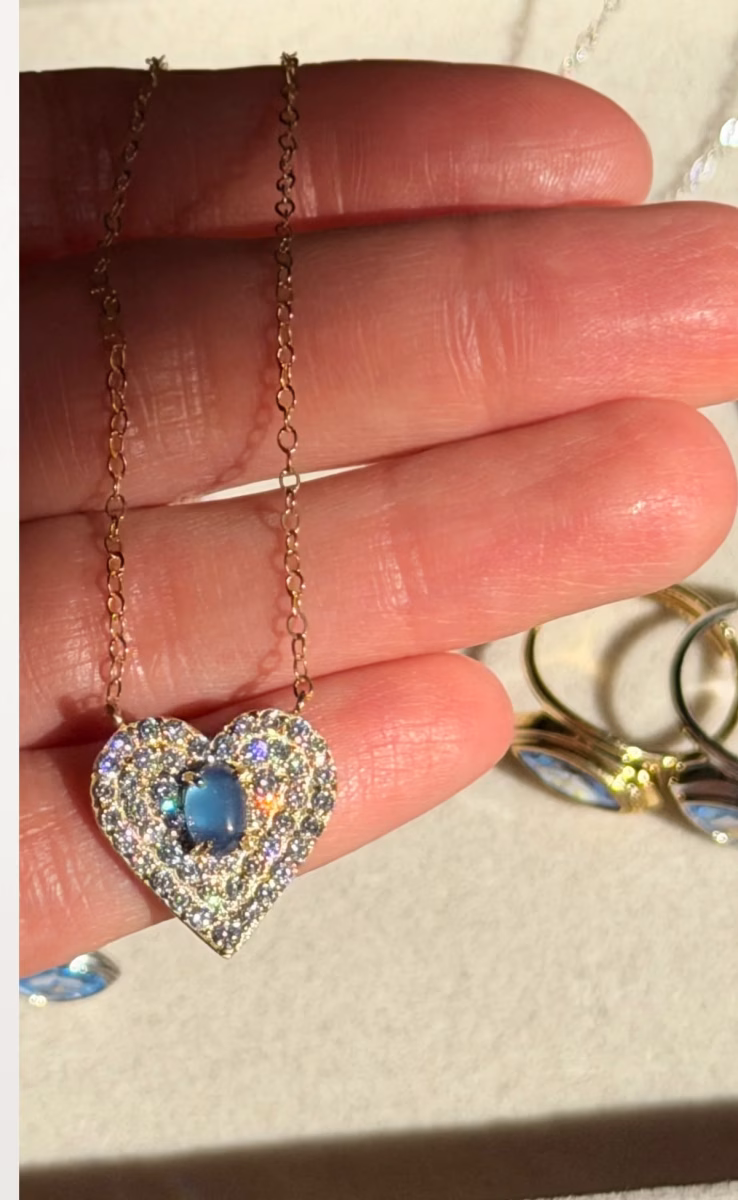 VINTAGE LOVE NECKLACE BLUE AGATE