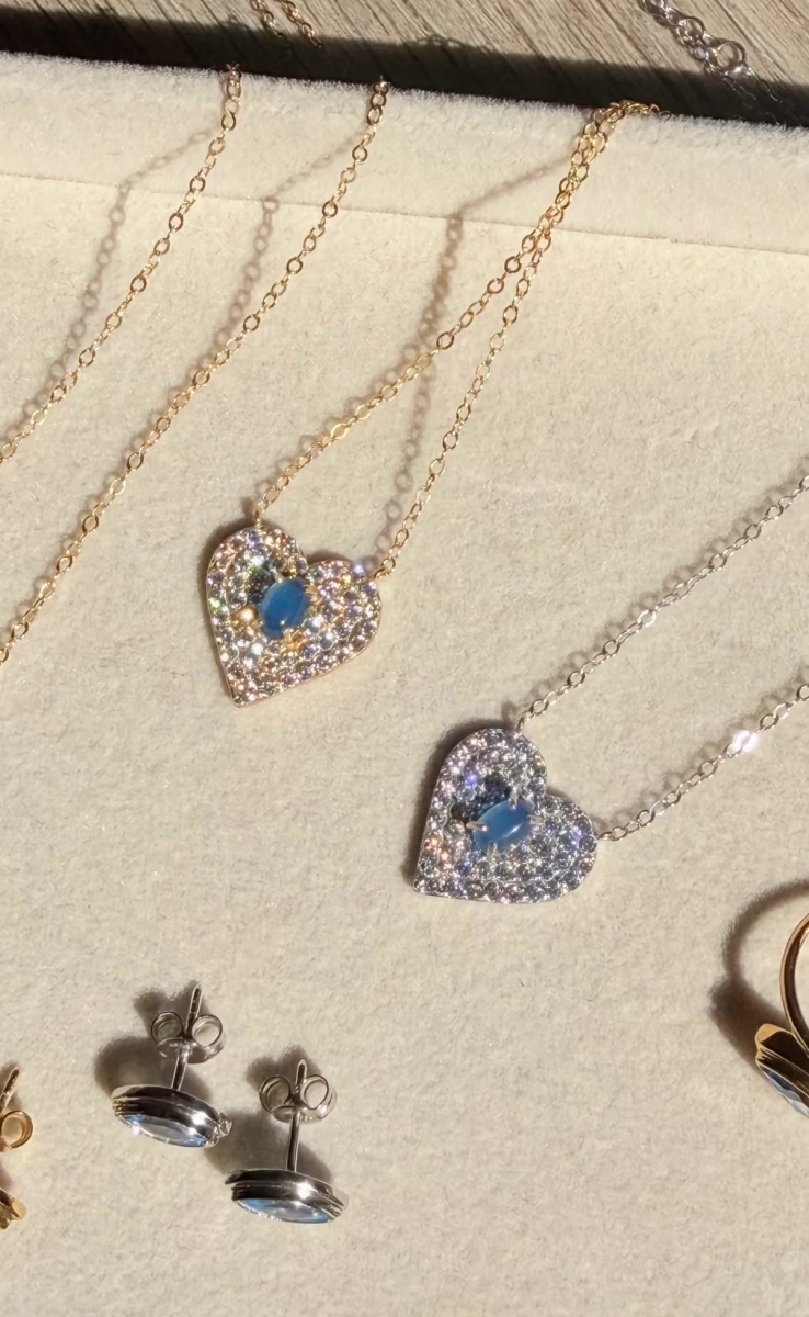 VINTAGE LOVE NECKLACE BLUE AGATE
