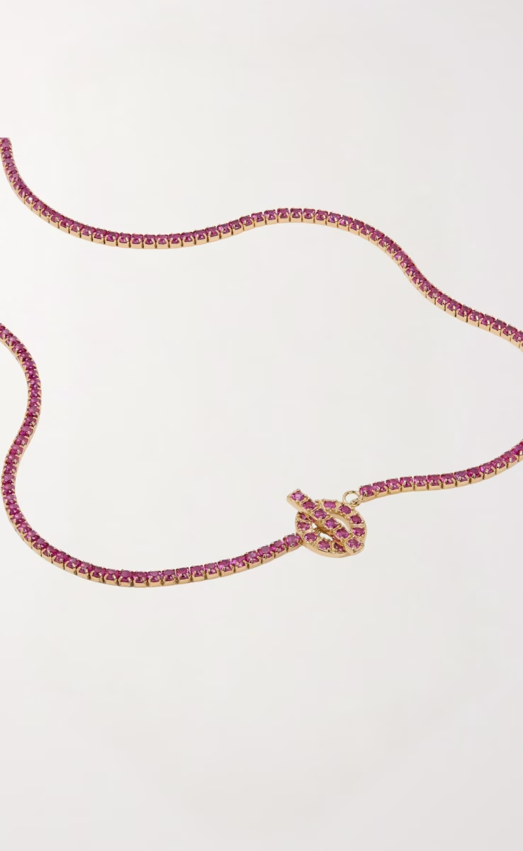 RUBY TENNIS NECKLACE GOLD