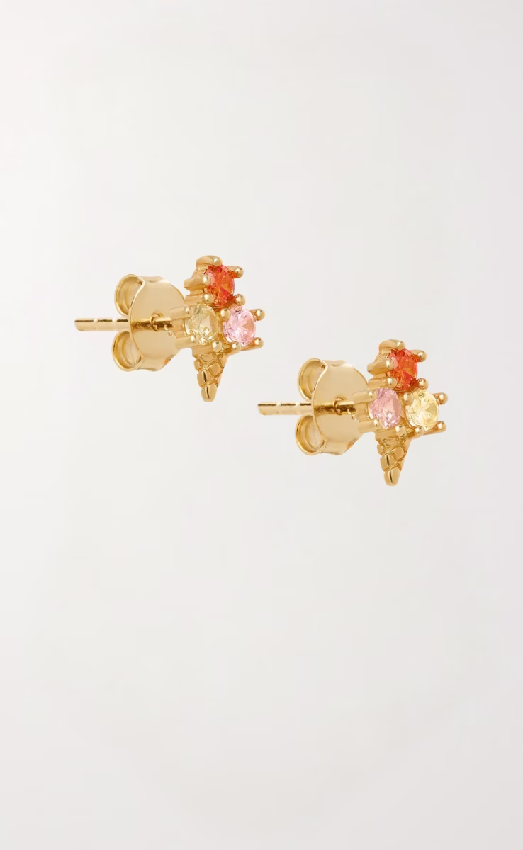 ICE CREAM CONE STUD EARRINGS PAVE