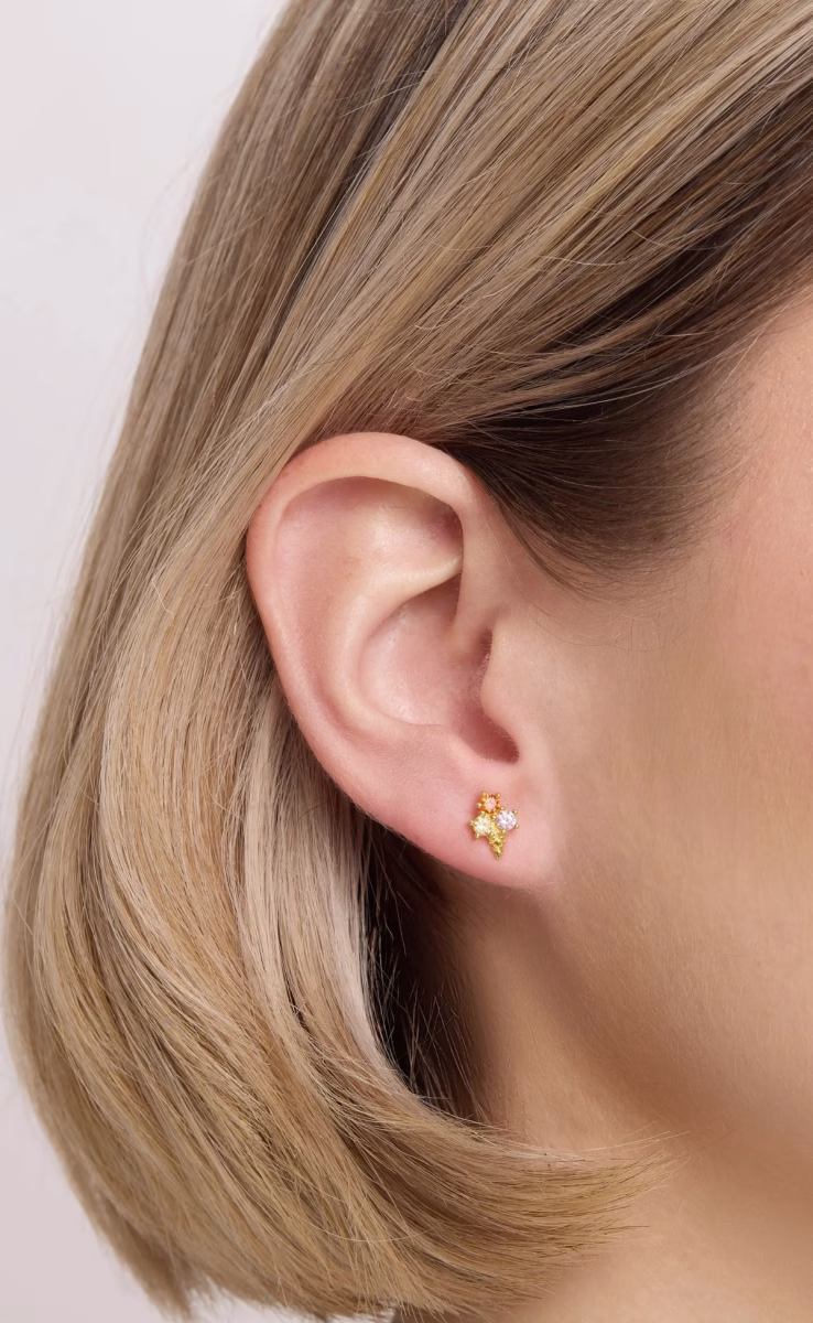 ICE CREAM CONE STUD EARRINGS PAVE