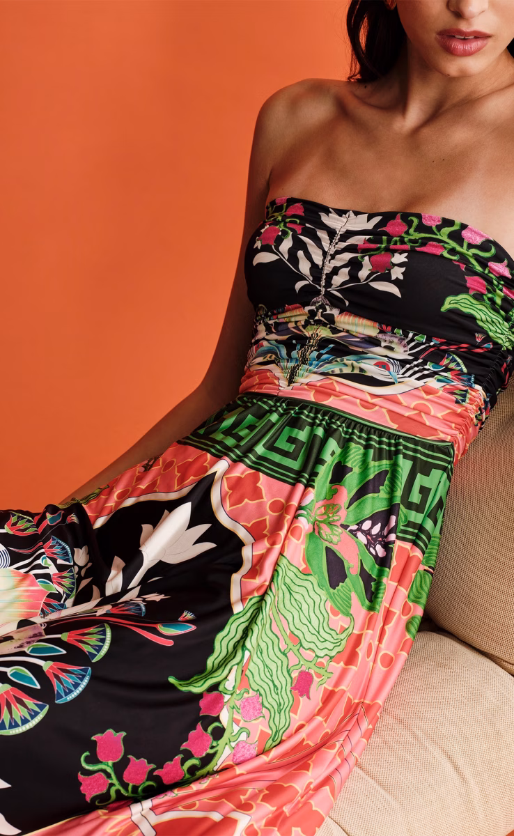 RAINFOREST STRAPLESS LONG DRESS