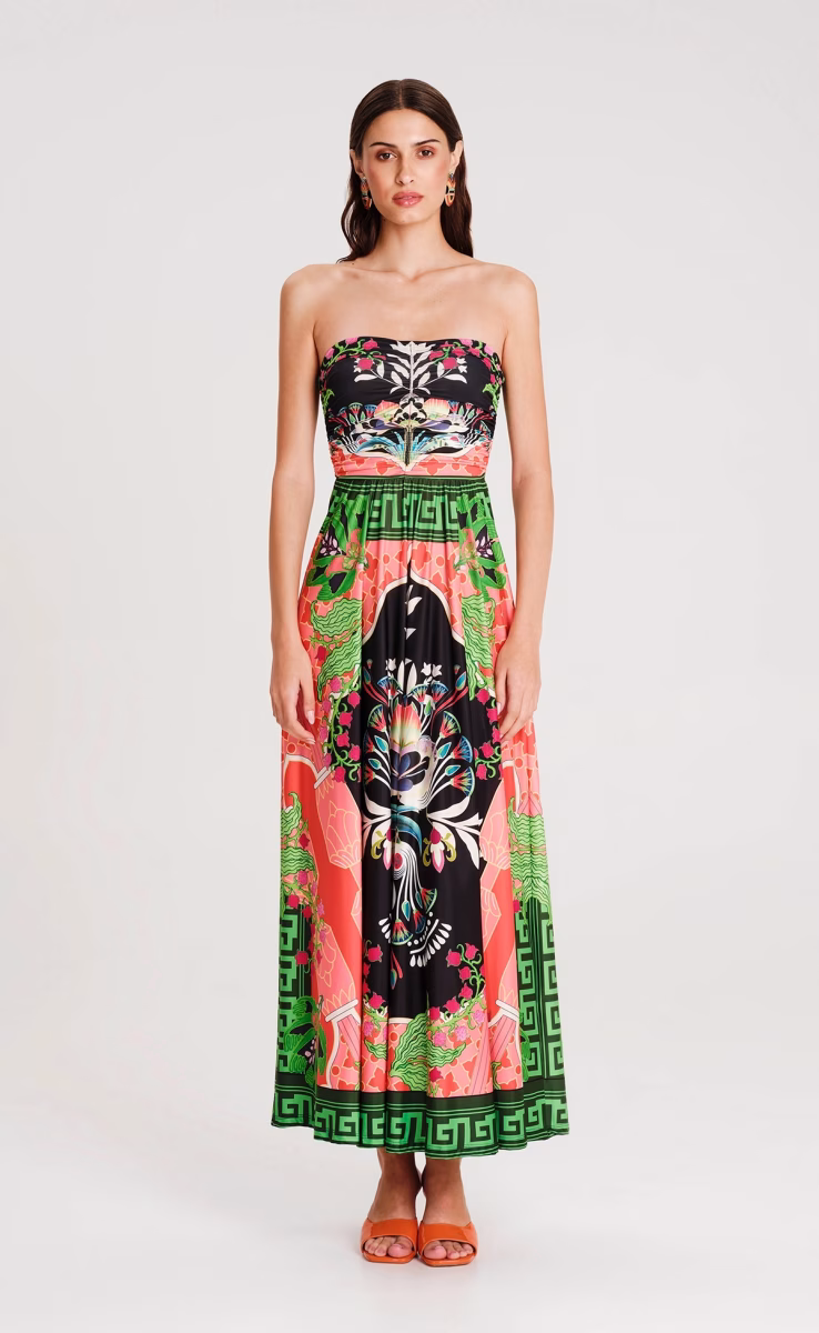 RAINFOREST STRAPLESS LONG DRESS