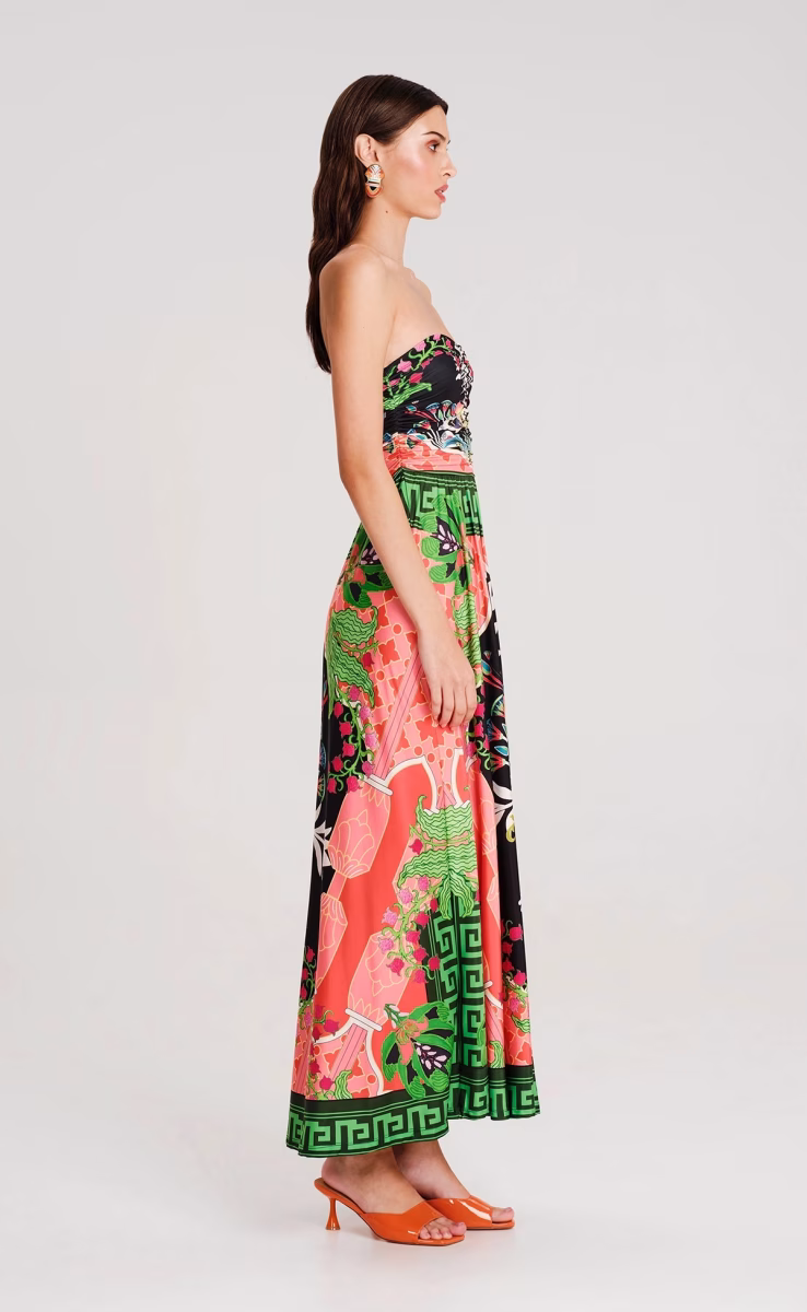 RAINFOREST STRAPLESS LONG DRESS