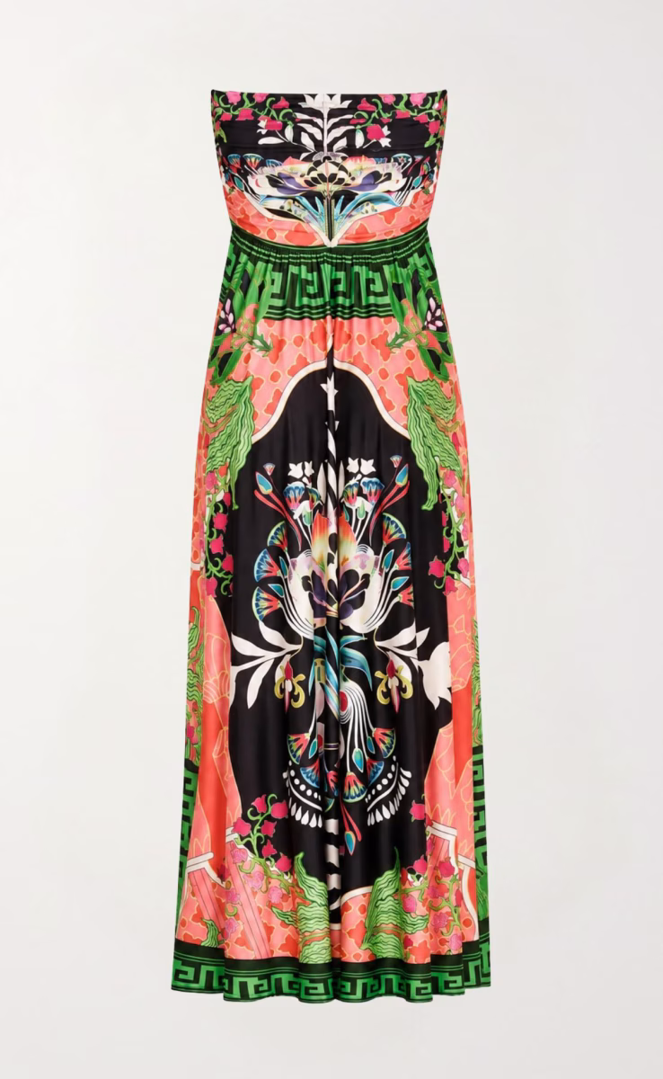 RAINFOREST STRAPLESS LONG DRESS