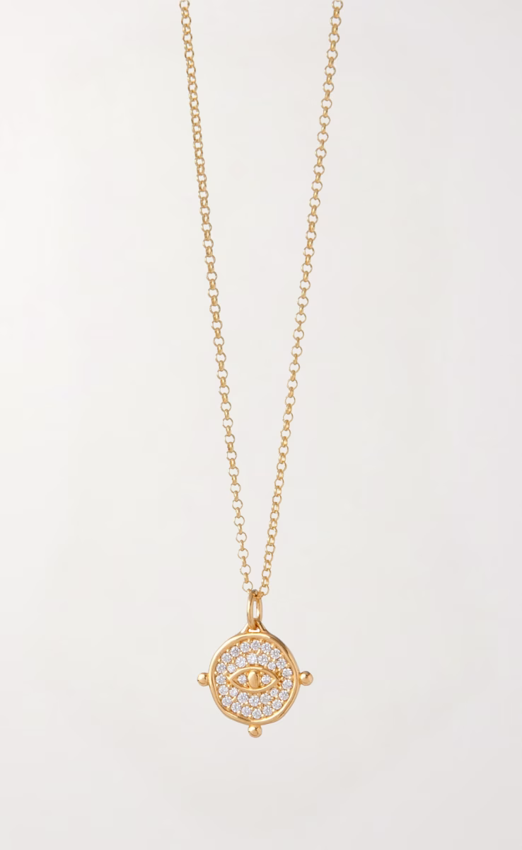 MINI ROUND PAVE EYE NECKLACE