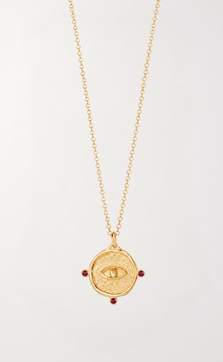 SMALL EYE TALISMAN RUBY NECKLACE