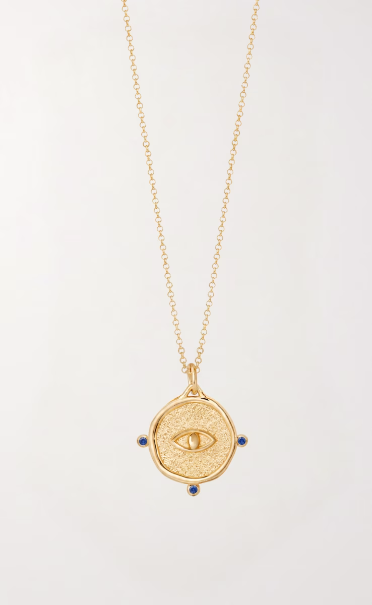 BIG EYE TALISMAN THIN CHAIN BLUE