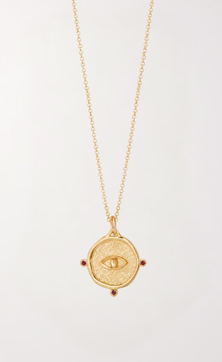 BIG EYE TALISMAN THIN CHAIN RUBY