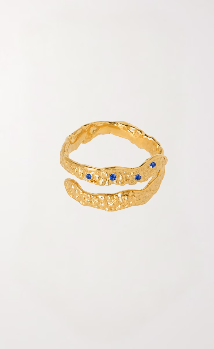 DIVINE HUG RING WITH ZIRCONS BLUE