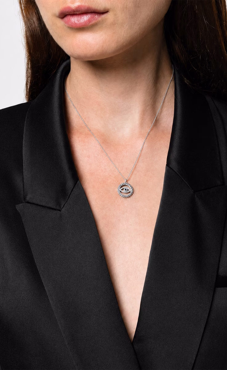 SPIRIT EYE PENDANT NECKLACE SILVER