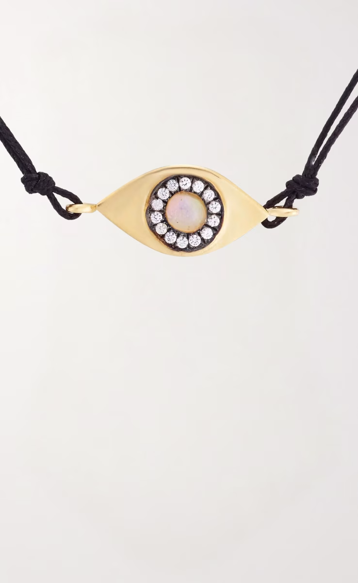 EYE SUN CORD BRACELET WITH OPAL & WHITE SAPPHIRES