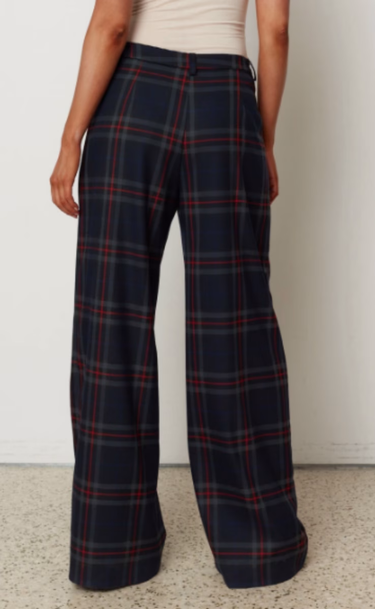 PLAID PANTS RED