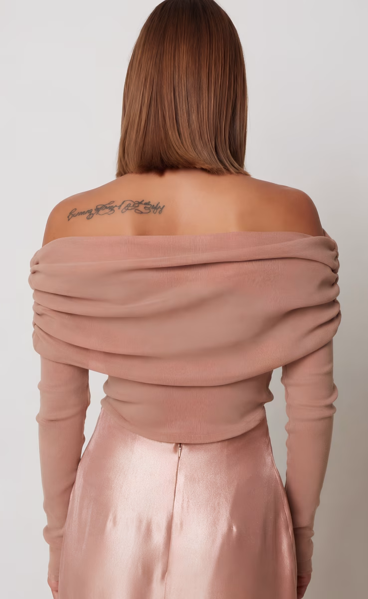 OFF SHOULDER BLOUSE BEIGE